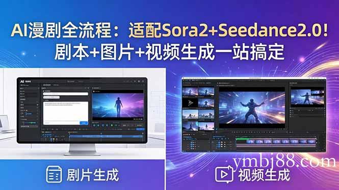 AI漫剧全流程：适配Sora2+Seedance2.0！剧本+图片+视频生成一站搞定-扬明网创