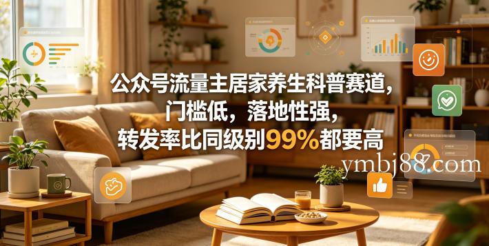 公众号流量主居家养生科普赛道，门槛低，落地性强，转发率比同级别99％都要高-扬明网创