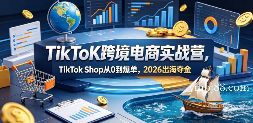 TikToK跨境电商实战营，TikTok Shop从0到爆单，2026出海夺金-扬明网创