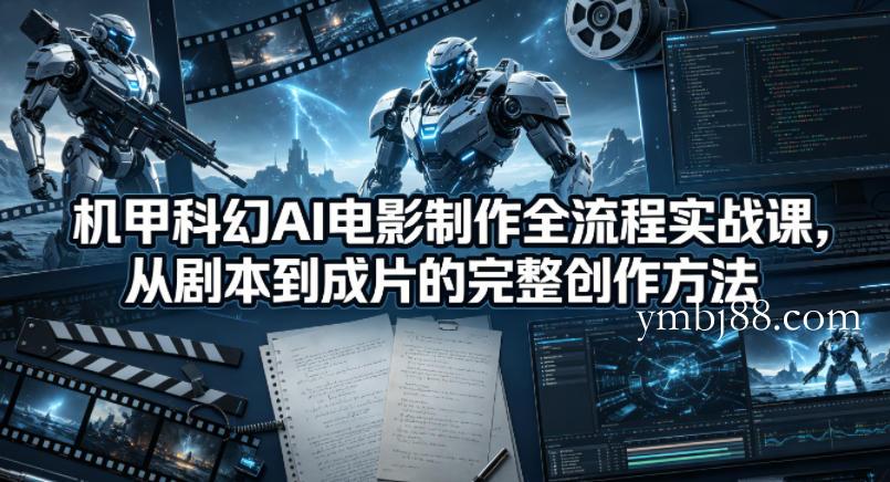 机甲科幻AI电影制作全流程实战课,从剧本到成片的完整创作方法