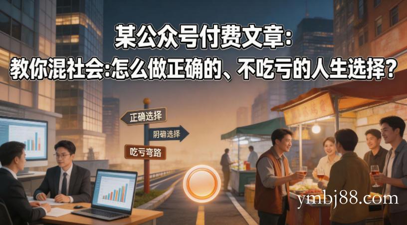 某公众号付费文章：教你混社会：怎么做正确的、不吃亏的人生选择？-扬明网创