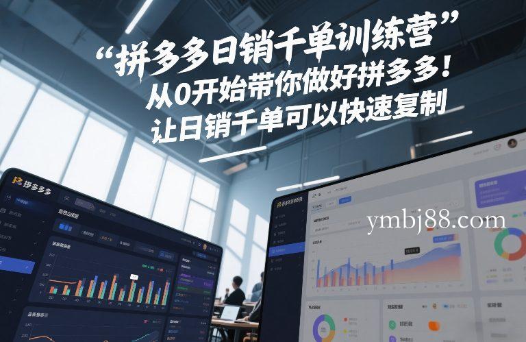 拼多多日销千单训练营，从0开始带你做好拼多多，让日销千单可以快速复制(更新26年4月)-扬明网创