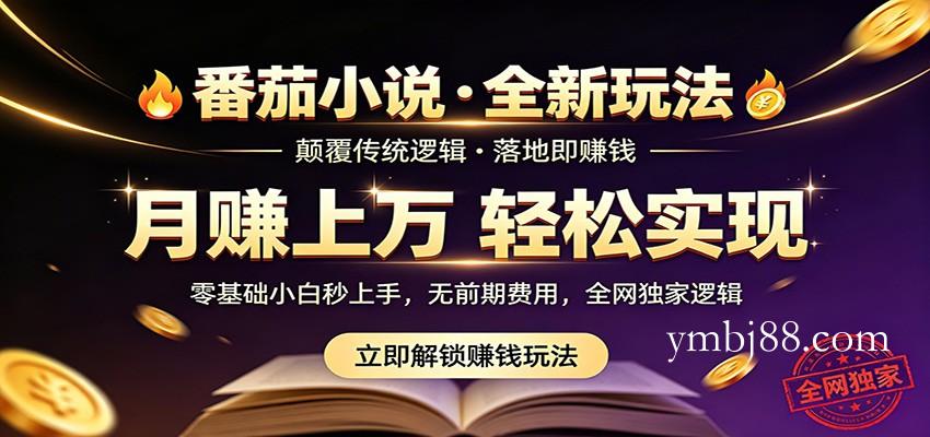 番茄小说5月最新独家玩法，稳定落地实测月入过万！-扬明网创