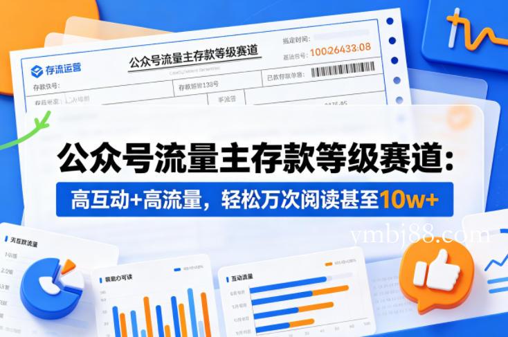 公众号流量主之存款等级赛道,高互动+高流量,轻松达到万次阅读,甚至10w+-扬明网创