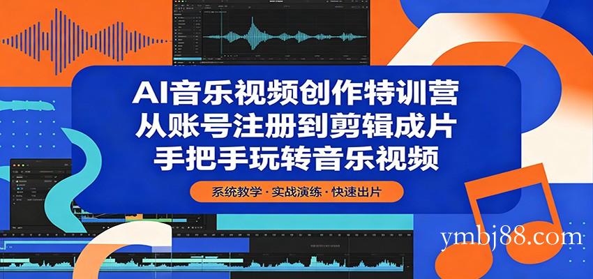 AI音乐视频创作特训营：从账号注册到剪辑成片，手把手玩转音乐视频-扬明网创